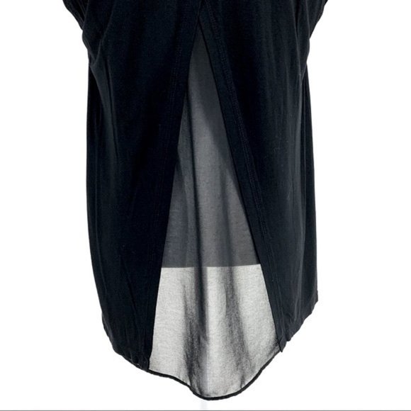 BCBGMAXAZRIA / Black Tank Top Sheer Panel / Medium - Picture 5 of 7